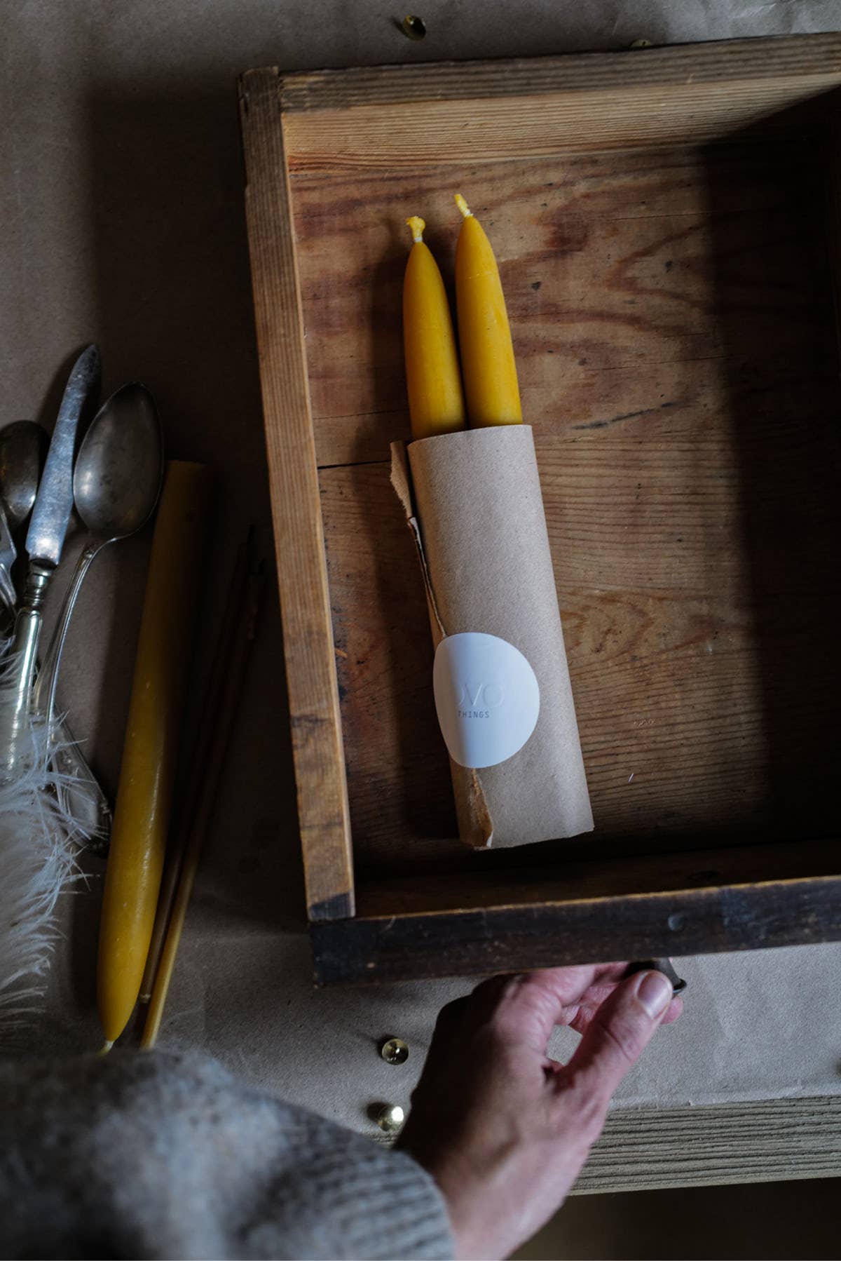 Classic Beeswax Tapers, set of two