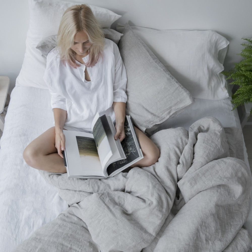 Linen Tales White Linen Fitted Sheet