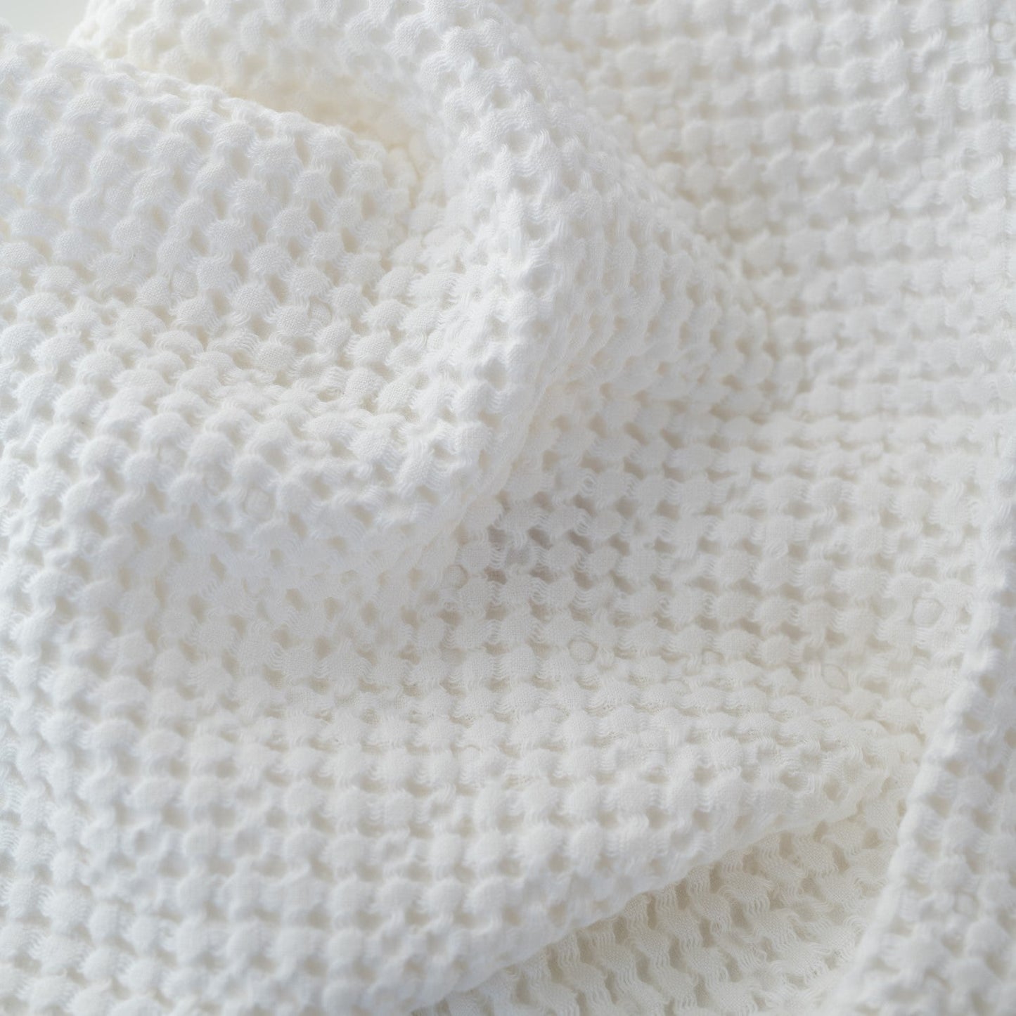 Linen Tales White Linen & Cotton Honeycomb Waffle Towel