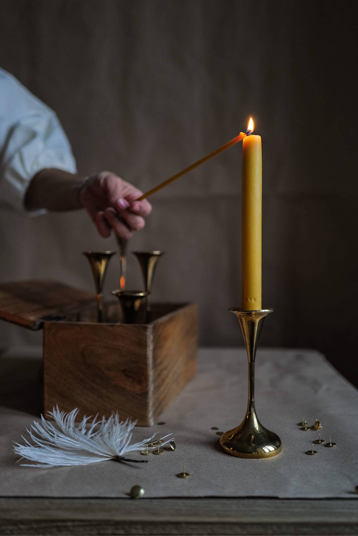 Classic Beeswax Tapers, set of two